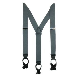 CTM Men's Elastic Button End Dress Suspenders with Silver Hardware